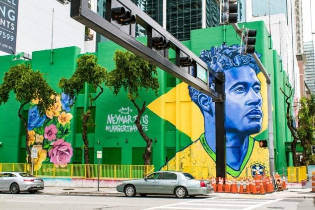 Soccer icon Neymar receives larger than life love…and art