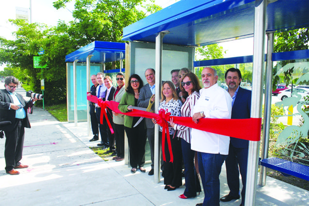 City of Doral and MIAMI Realtors unveil new bus shelter at busy stop