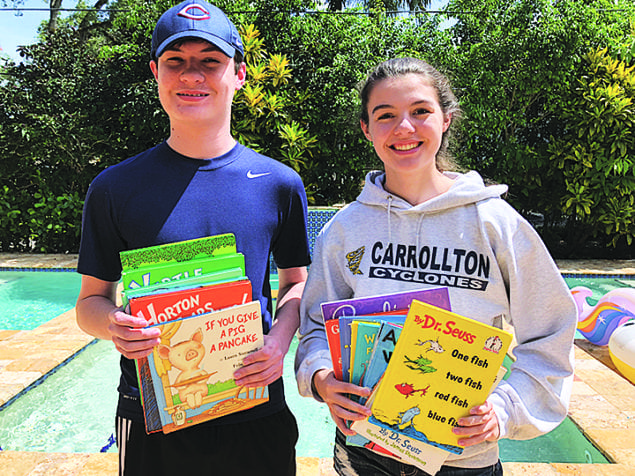 Children collect thousands of books for community