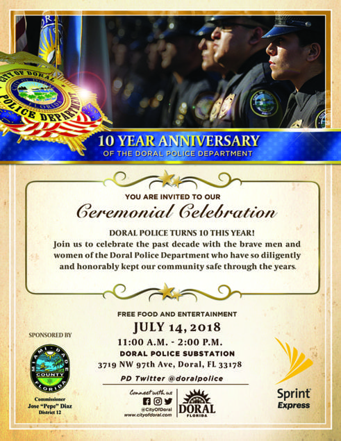 Doral celebra el 10º aniversario de su departamento de policía