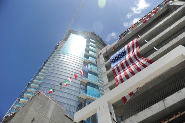 Paramount celebrates banner moment as tower tops off