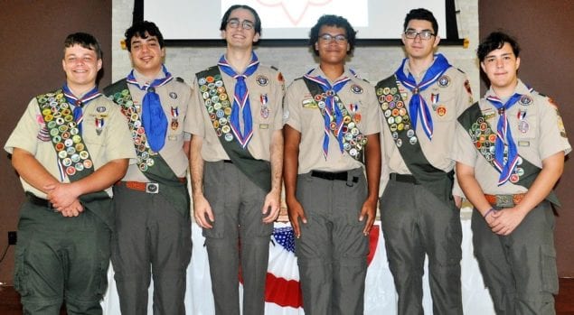 Six Boy Scouts from Troop 314 receive their Eagle Scout Awards