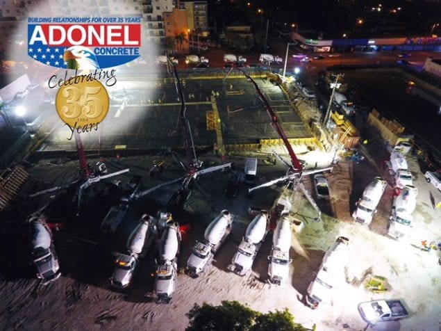 Adonel Concrete delivers major pour at Calle Ocho development