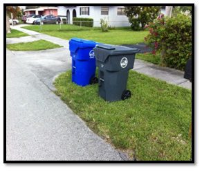 Proper placement of Garbage and Recycing Carts Curbside