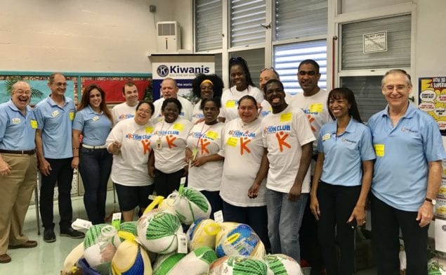 Biscayne Bay Kiwanis Club distributes Thanksgiving meals to 120 families