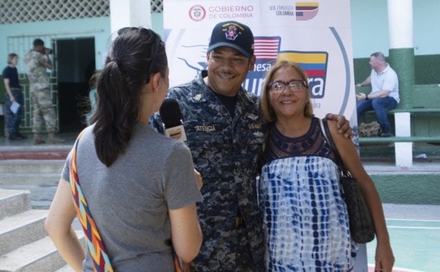 Sailor reunites with aunt in Colombia while participating in medical mission