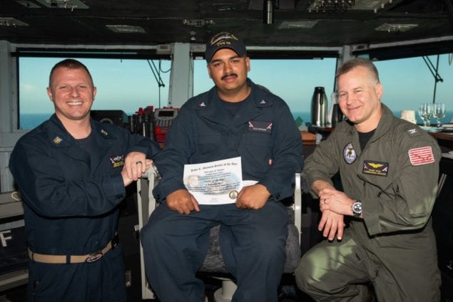 Miami Sailor honored aboard Navy aircraft carrier USS John C. Stennis