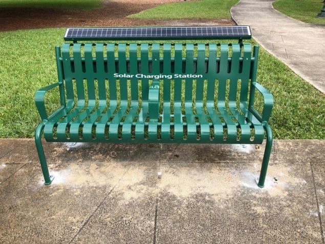 Solar charging benches will keep you connected
