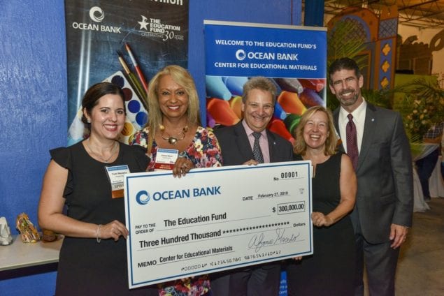 Ocean Bank announces $300,000 commitment to The Education Fund