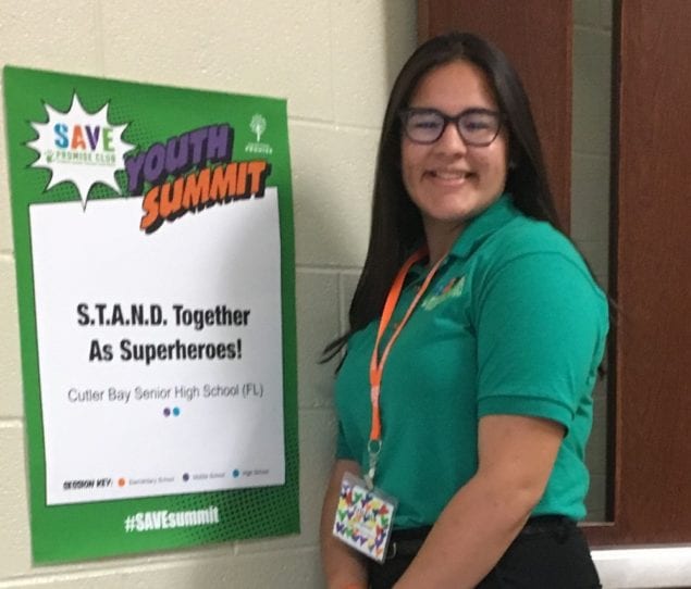 Kristina Alzugaray represents CBHS at SAVE Super Power Youth Summit