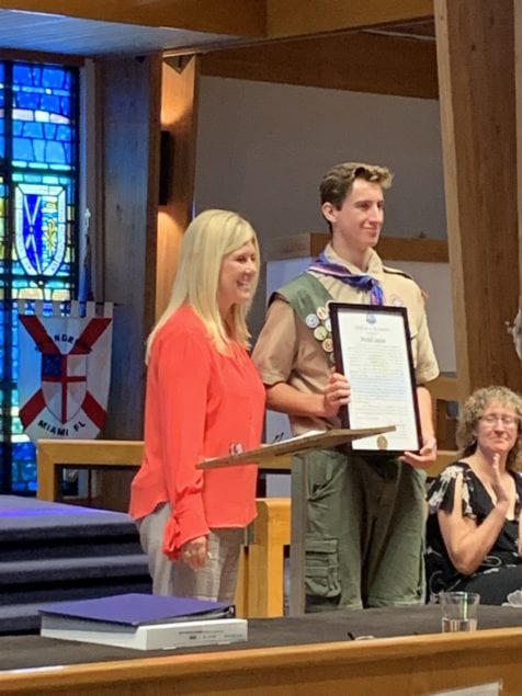 Mitchell Landsea earns Eagle Rank,honored by Mayor Cunningham