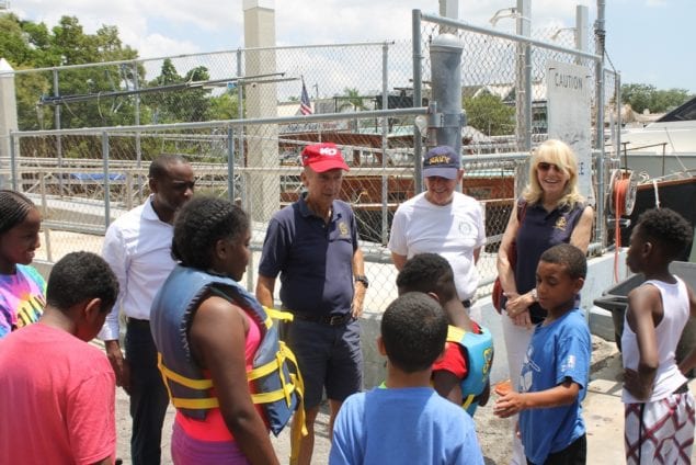 Rotarians Overtown Youth Center kids at Shake-A-Leg camp