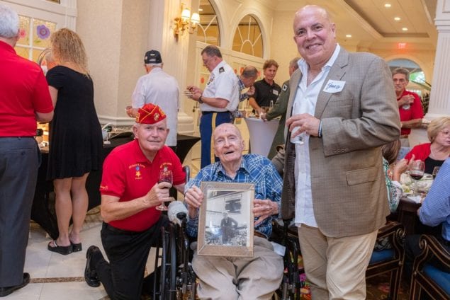 Pictured are (l-r) George Tabor; James Faulds, resident of The Palace Gardens, and Kenneth Wright.