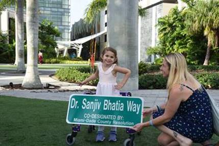 Nicklaus Children’s Hospital honors late Dr. Sanjiv Bhatia with street dedication