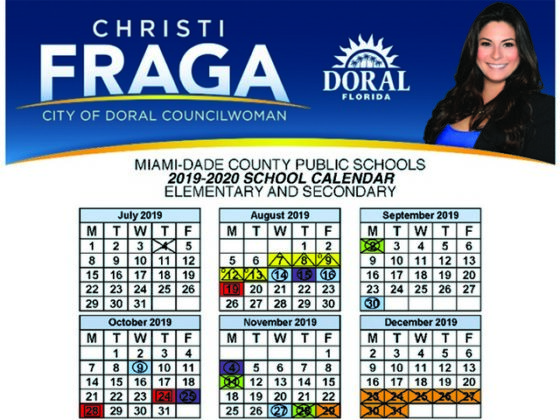 MDC Public Schools issues 2019 20 school calendar Doral#