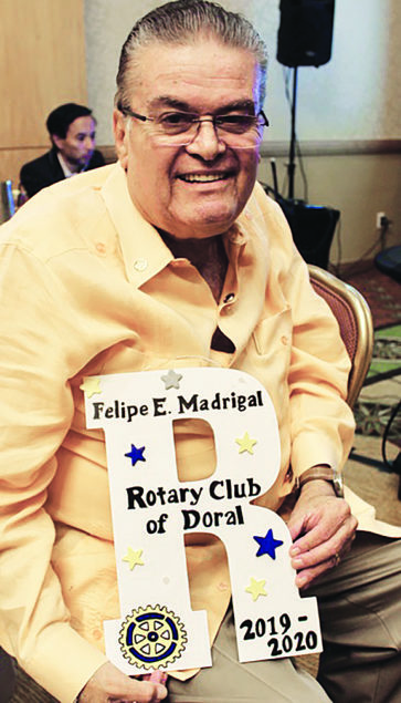 Rotary Club del Doral recibe con mucho brillo a su nuevo Presidente 2019-2020, Felipe E. Madrigal