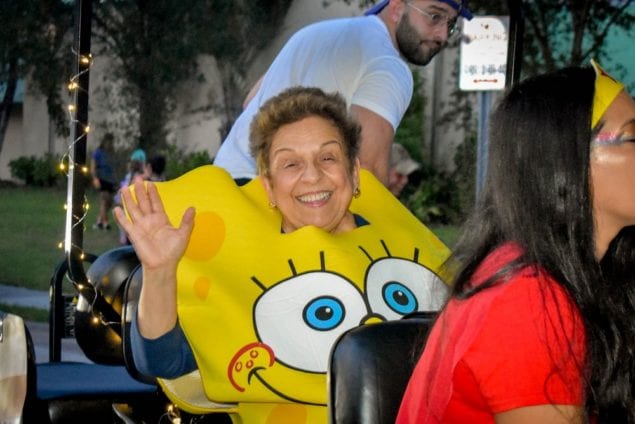 Congresswoman Donna Shalala dressed as Sponge Bob.