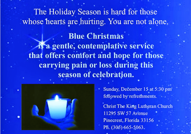 Blue Christmas Service offered by Christ the King Lutheran Church