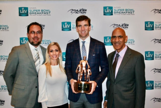 Eli Manning provides leadership at recent Super Bowl Breakfast