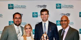 Eli Manning provides leadership at recent Super Bowl Breakfast Eli Manning provides leadership at recent Super Bowl Breakfast