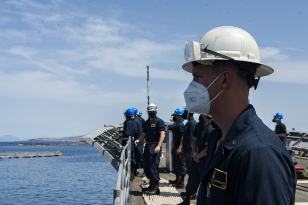 U.S. Navy officer serving aboard cruiser in the Med