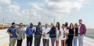 MDX celebrates opening of SR 874 ramp connector to SW 128th Street Local officials gather for ribbon-cutting ceremony to open the connector from SR 874 to SW 128th Street. (Photo courtesy of Armando Raul Rodriguez)