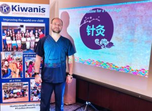 Acupuncturist Dr. Blake Estape addresses Kiwanis Club of Homestead-South Dade