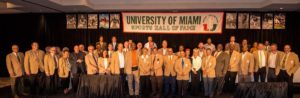 Members of the University of Miami Sports Hall of Fame are pictured during a previous gathering.