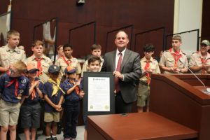 Mayor Losner celebrates anniversary of Boy Scouts of America Troup 418