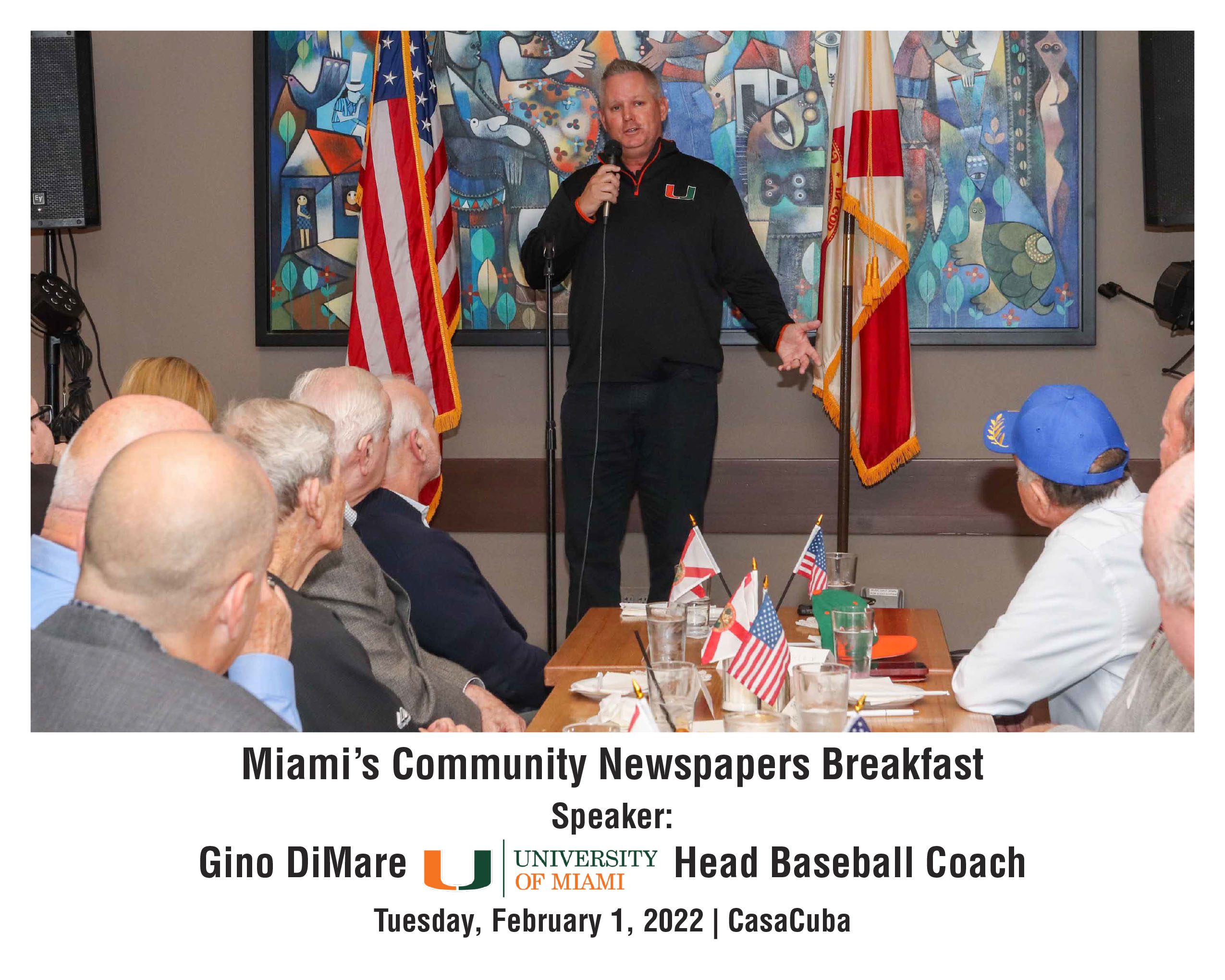 Community News Breakfast with Gino DiMare, Head Coach of UM