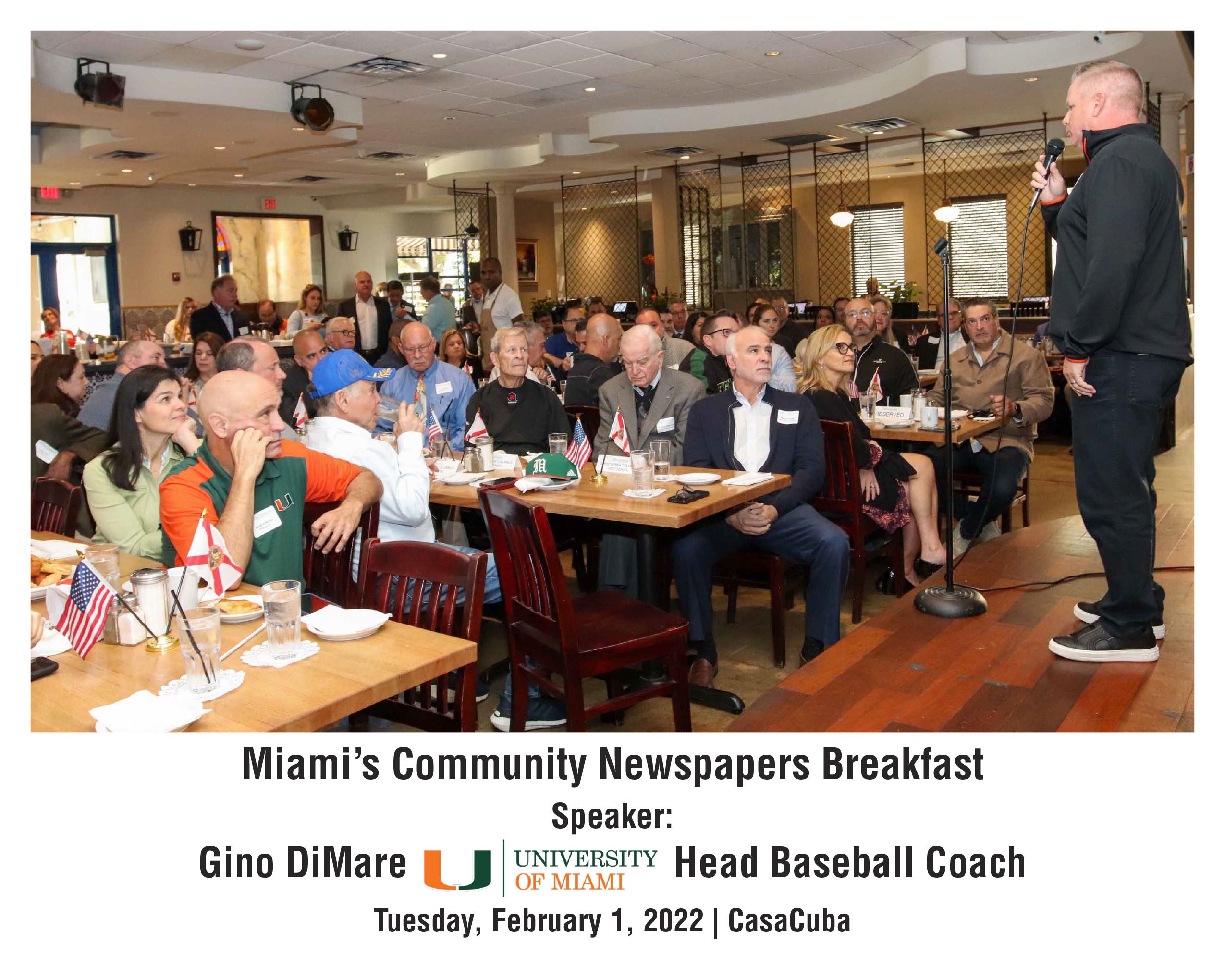 Community News Breakfast with Gino DiMare, Head Coach of UM