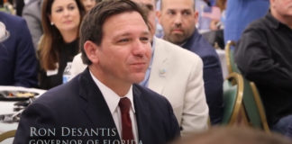 Fla. Governor, Ron DeSantis speaks at the Miami’s Community Newspaper’s Luncheon in Pinecrest, Florida
