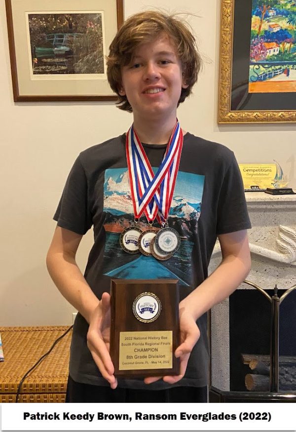 Pinecrest Elementary Alumnus, Wins 8th Grade Regional Qualifier for