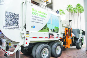 Miami-Dade County's new electric waste collection vehicle.