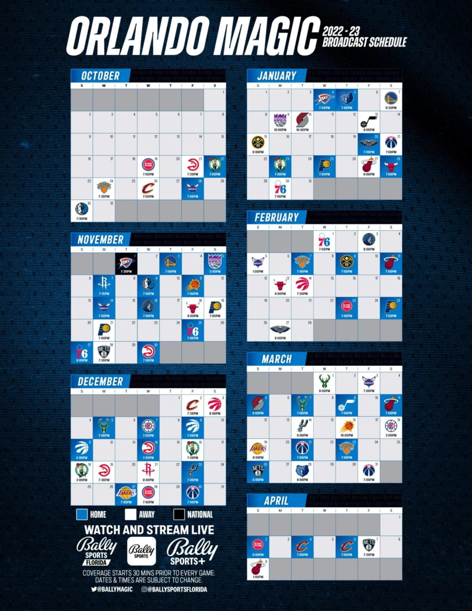 Jogos Orlando Magic: divulgado o calendário completo da temporada