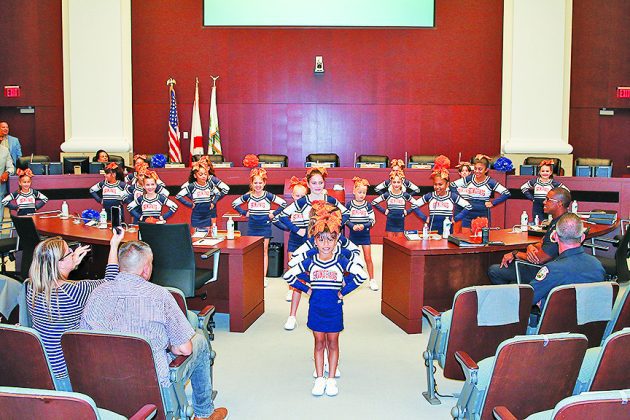 Vice Mayor Guzman recognizes Somerset City Arts School team dancers and cheerleaders