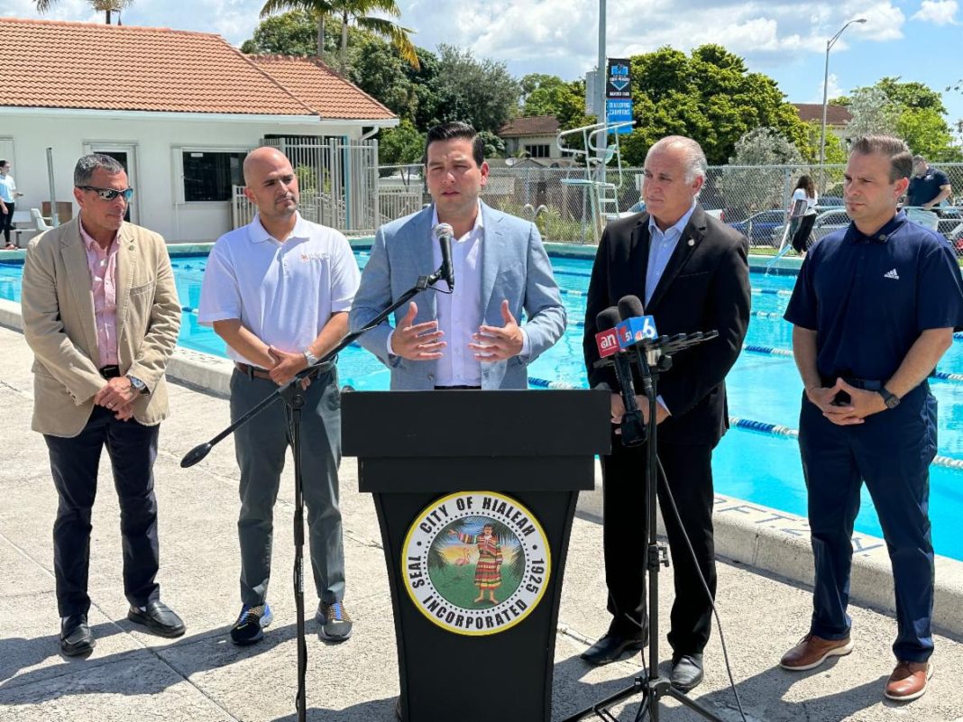 Commissioner Kevin Marino Cabrera and Hialeah Mayor Esteban Bovo