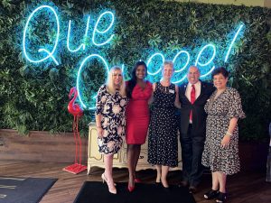 (Left to Right) Carmen Lopez, Brittney Bassant (President of Chamber South), Dr. Bevery Moore-Garcia - President of Miami Dade College West Campus, Manny Sarmiento, Marilyn Del Orbe Silva, M.A. Ed. Director of Community Engagement & Growth Miami Dade College