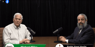 Michael Miller talks with Rabbi Yossi Harlig