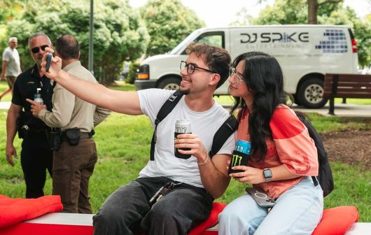 Coca Cola block party couple