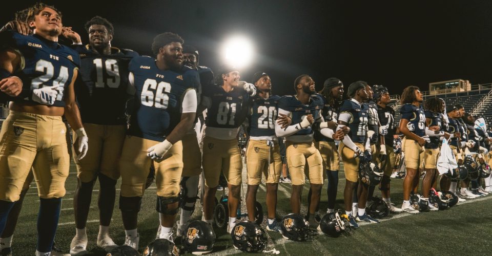 Football team at home opener