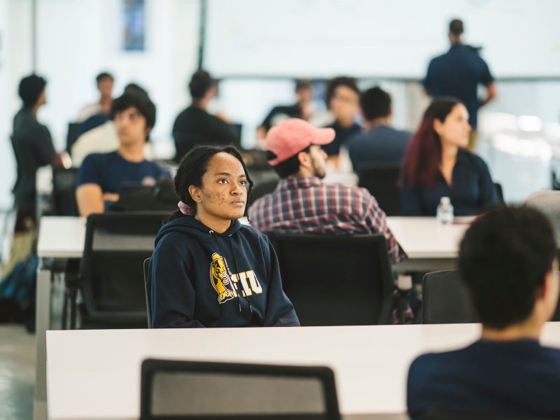 student in innovation center