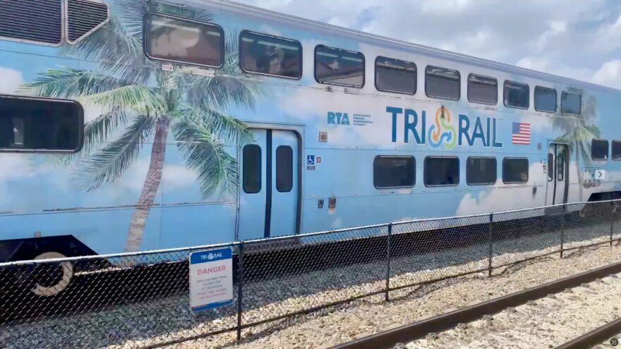A Tri-Rail train pulls into the downtown West Palm Beach station. (Joel Engelhardt/Stet)
