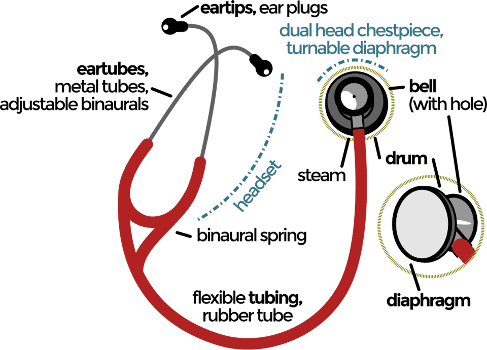 Diagram of stethoscope