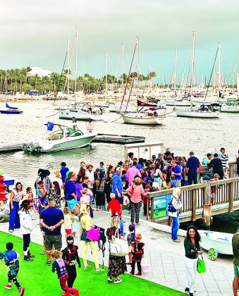 Goblins and witches go sailing on Biscayne Bay
