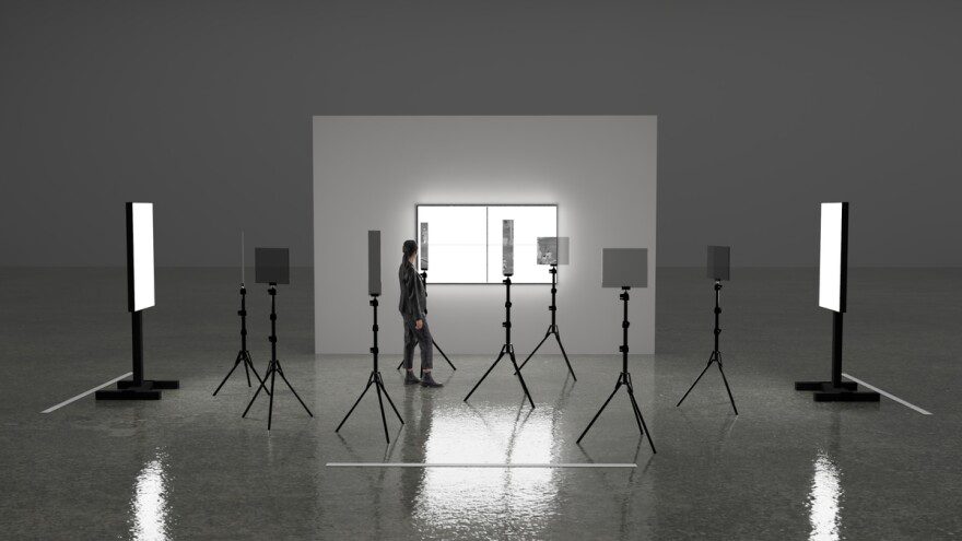 VideoSculpture XX (The World’s 6th Sense) by Emmanuel Van der Auwera of the Harlan Levey Gallery, in Brussels. (Courtesy to Refresh Miami)