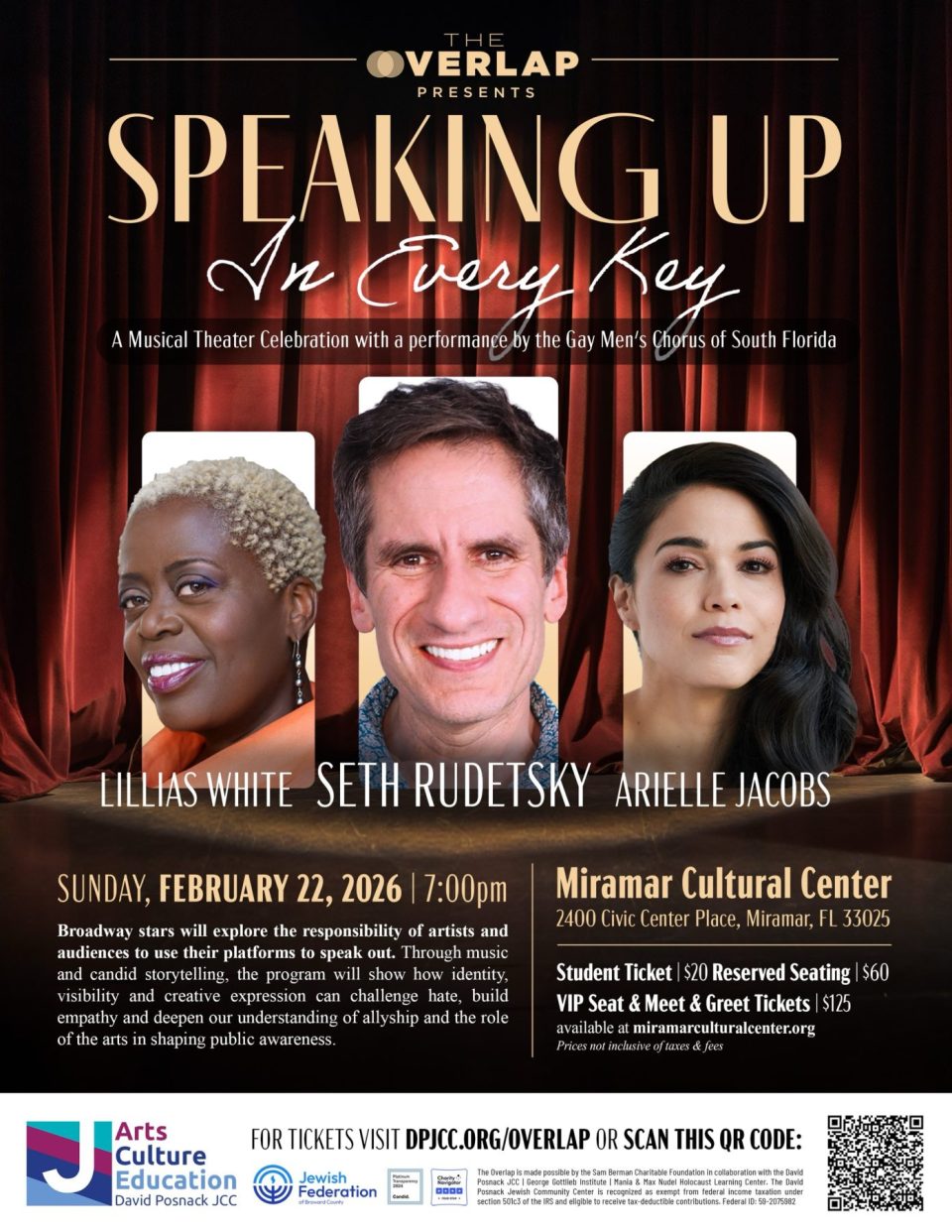 Broadway Stars Coming to South Florida: David Posnack JCC’s The Overlap to Present SPEAKING UP IN EVERY KEY Featuring Broadway’s Seth Rudetsky With Lillias White and Arielle Jacobs At Miramar Cultural Center on February 22