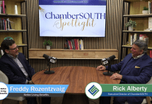 Rick Alberty of ChamberSOUTH talks with Freddy Rozentzvig of Better Living Benefits