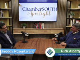 Rick Alberty of ChamberSOUTH talks with Freddy Rozentzvig of Better Living Benefits