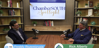 Rick Alberty of ChamberSOUTH talks with Freddy Rozentzvig of Better Living Benefits